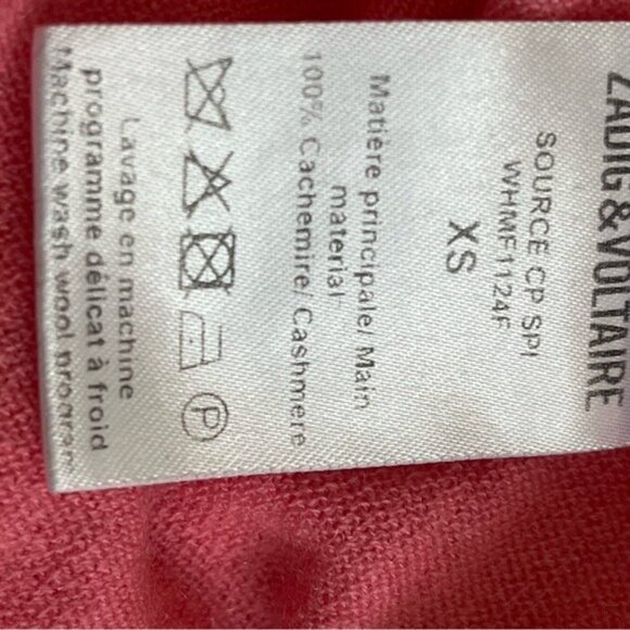 Zadig and Voltaire Source Cashmere Sweater in Raspberry. Size XS - Picture 8 of 11